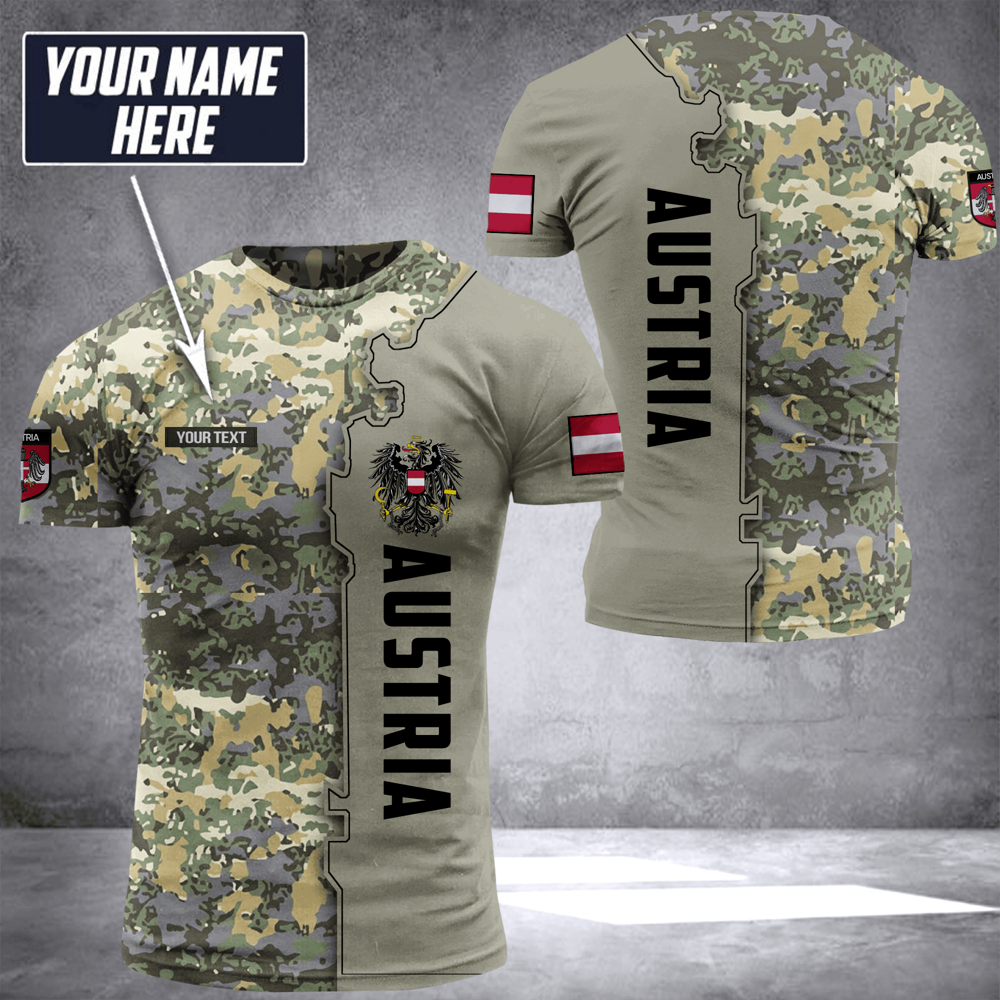 Austria camo customize T-shirt 245
