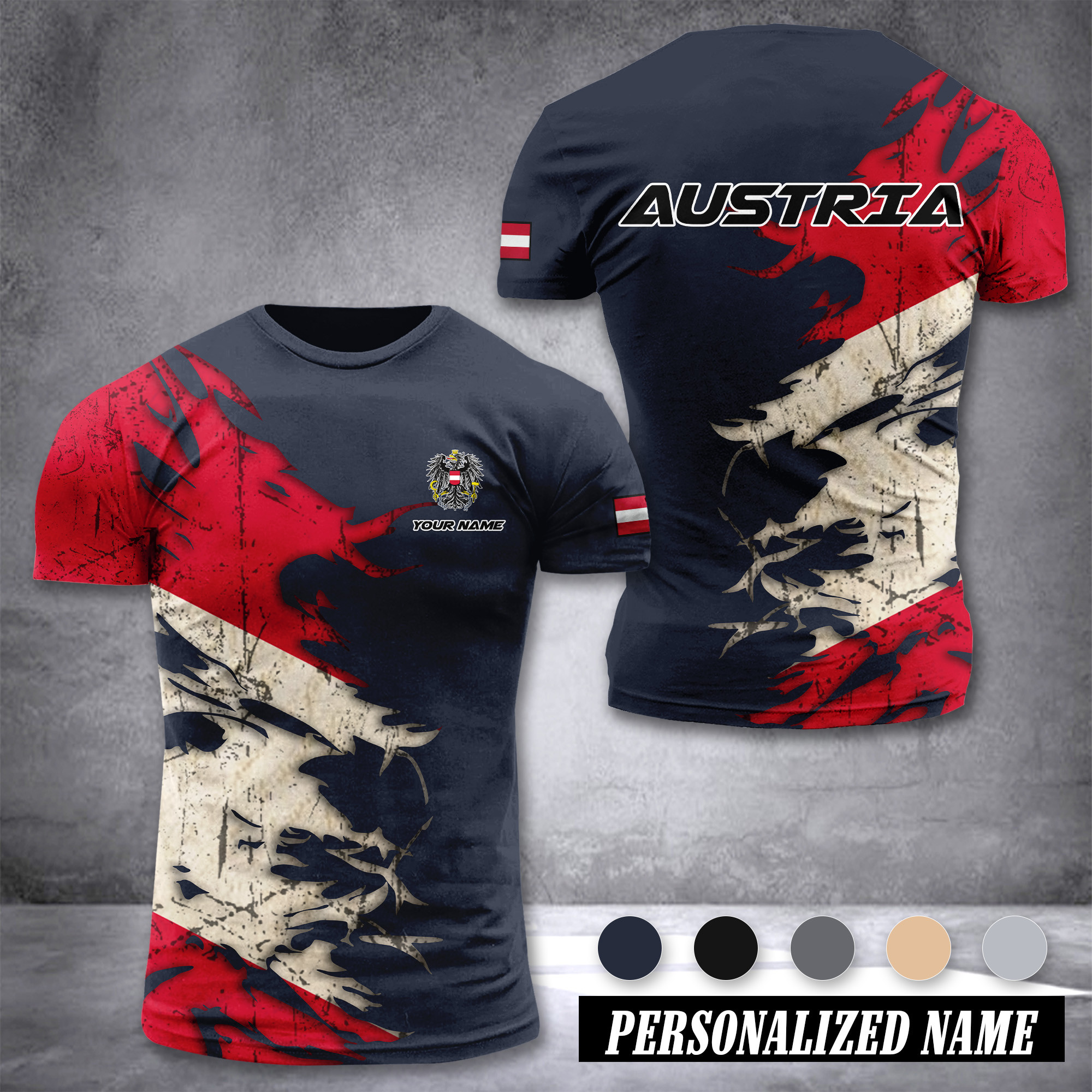 Austria customize T-shirt 3d 317
