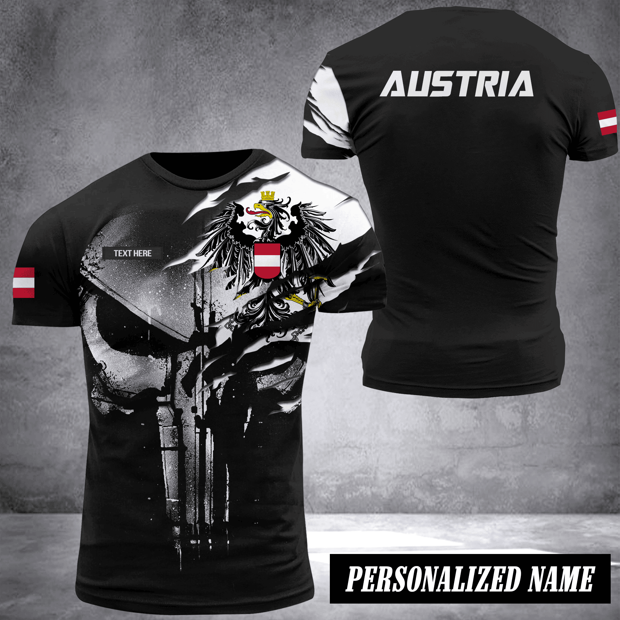 Austria pun flag customize T-shirt