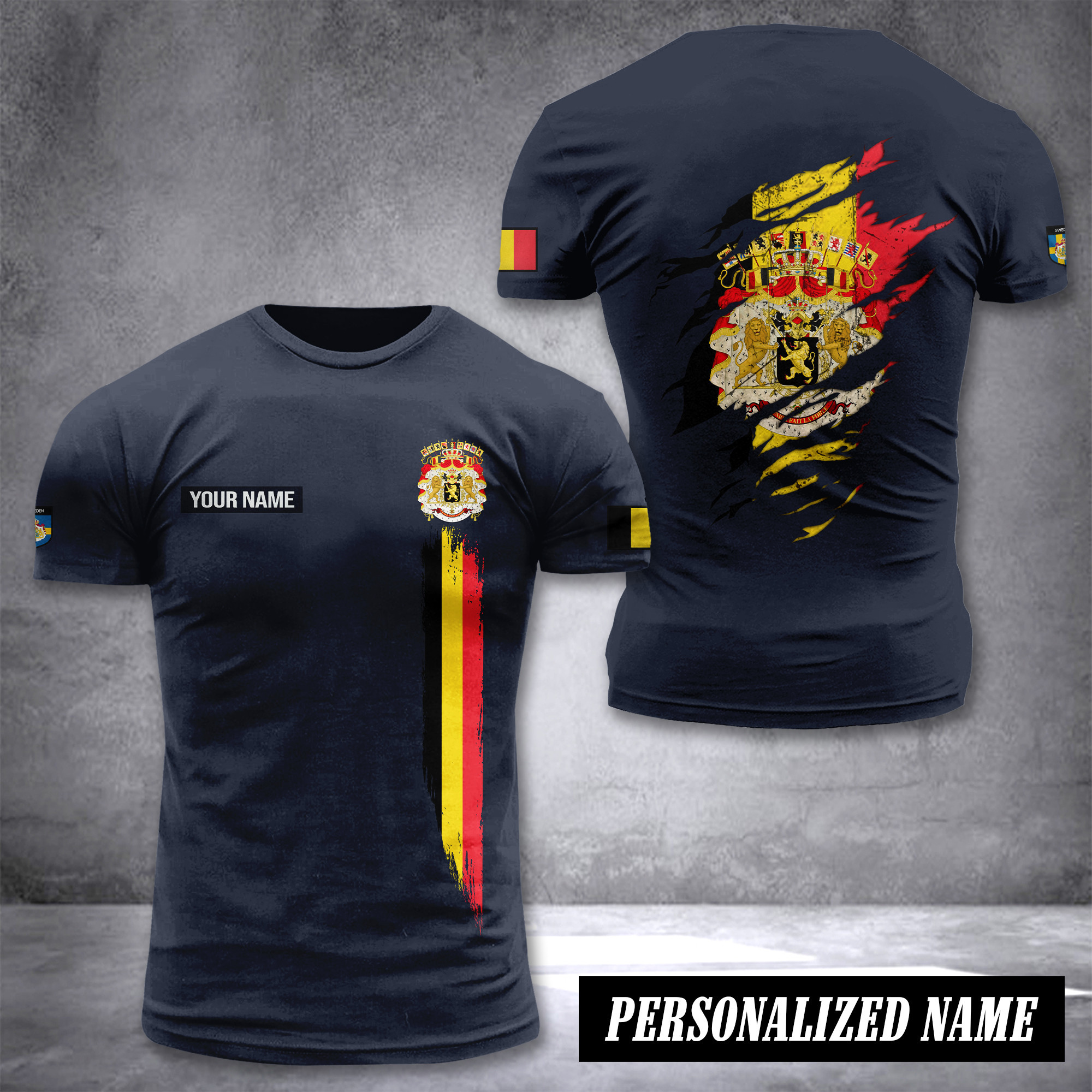Belgium customize T-shirt back