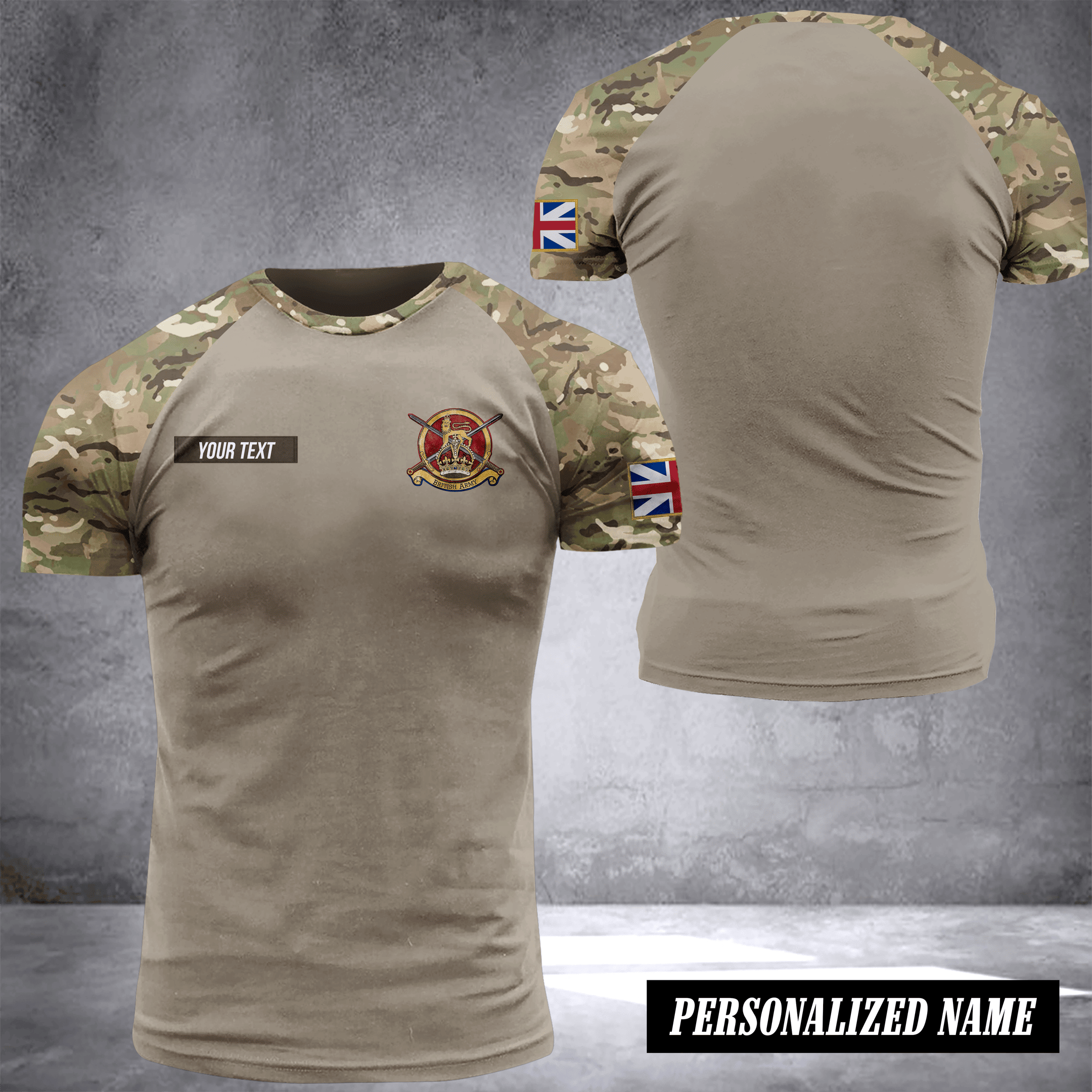 British army camo customize T-shirt