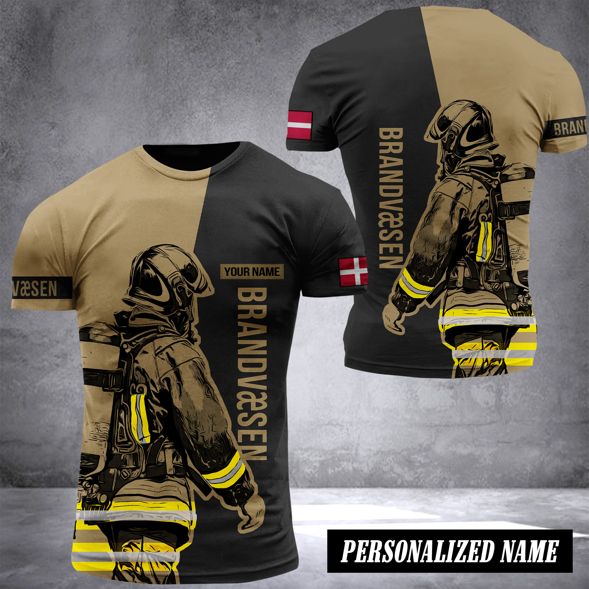 Firefighter Denmark customize T-shirt back 197