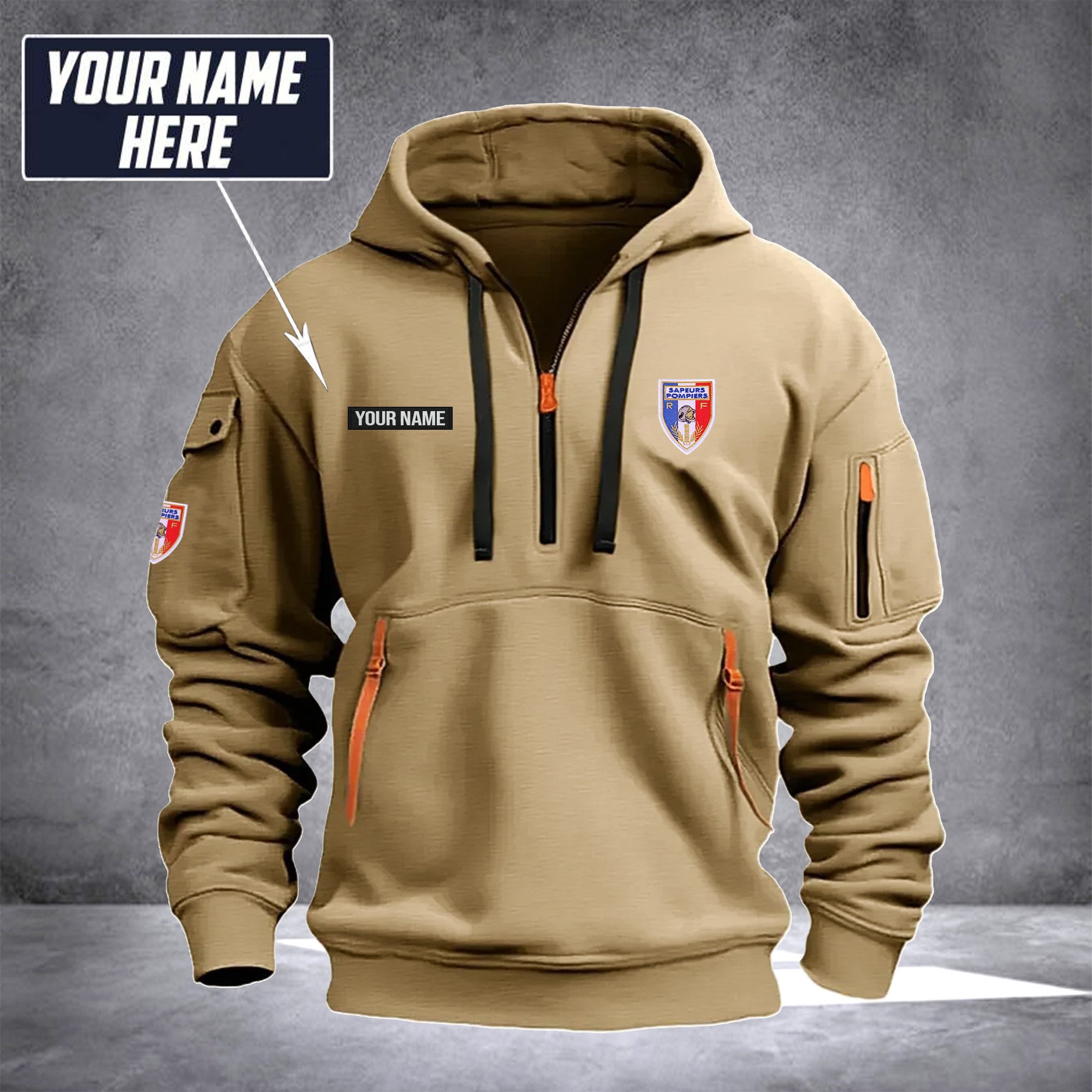 Firefighter France customize Hoodie Half Zipper