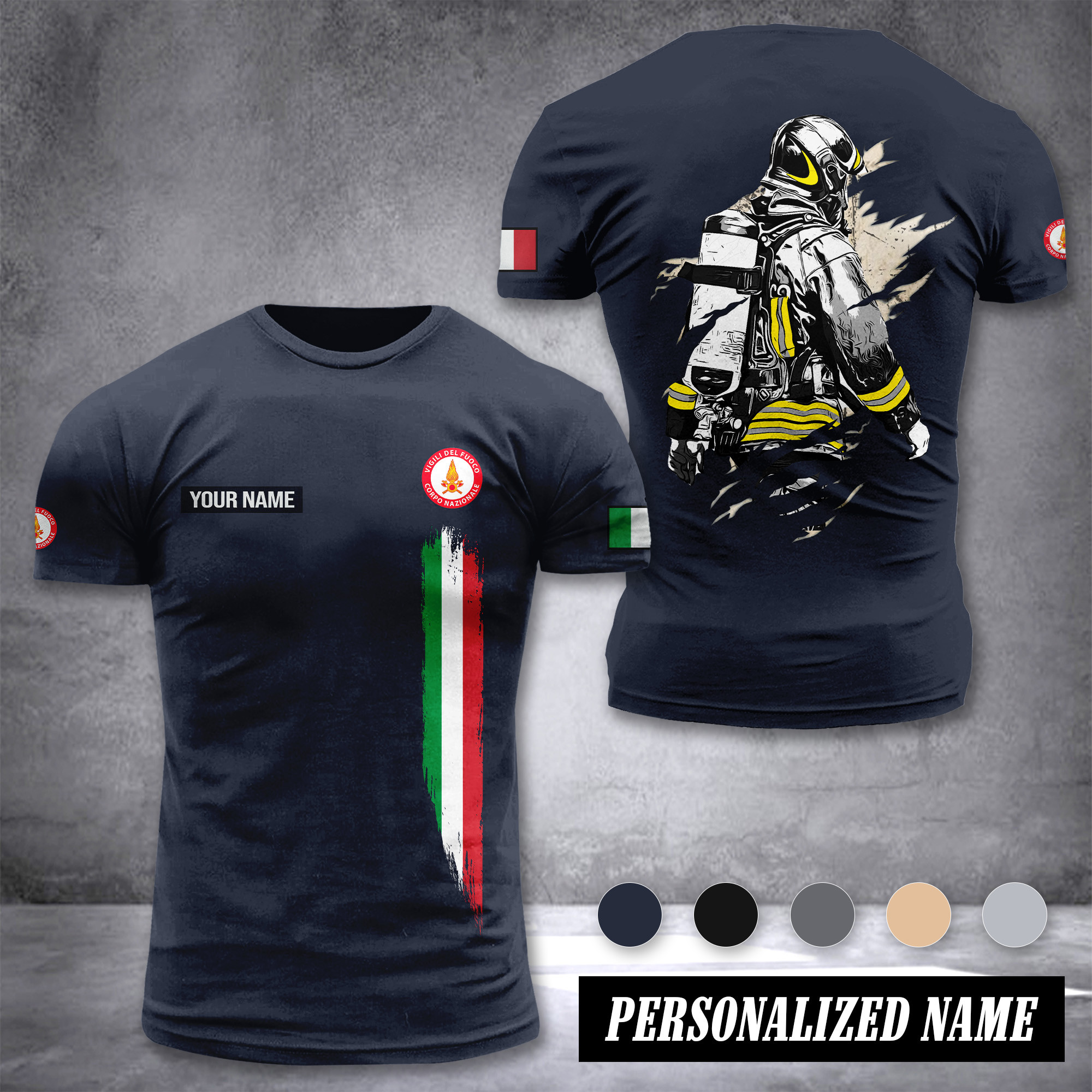Firefighter Italy customize T-shirt CB