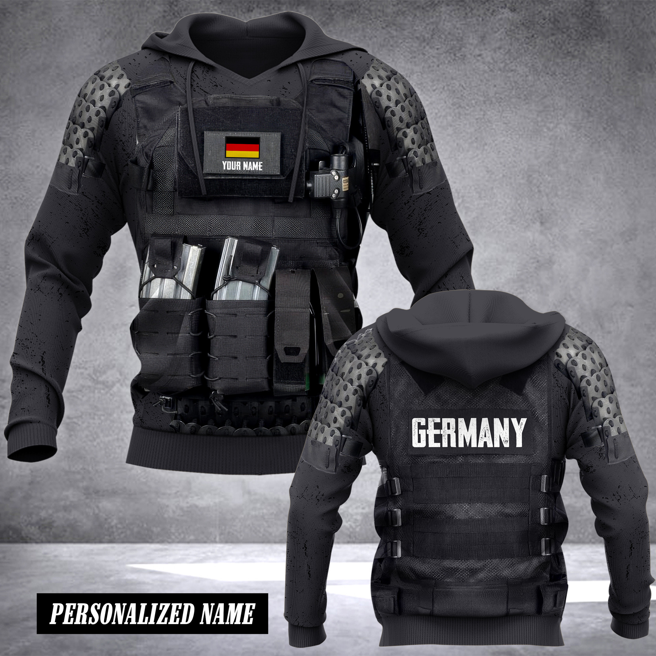 Germany tatical vest customize hoodie flag