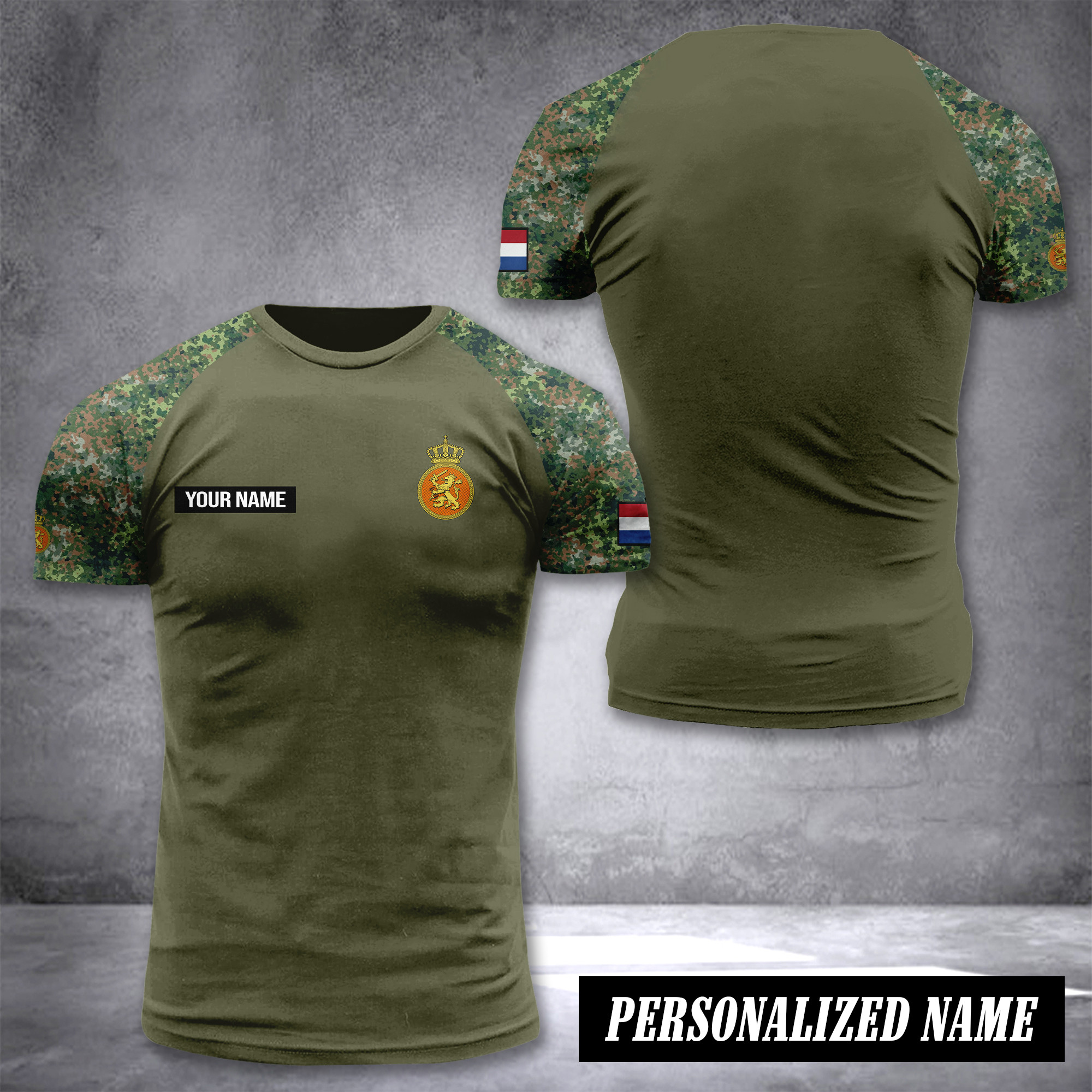 Netherlands customize T-shirt back camo