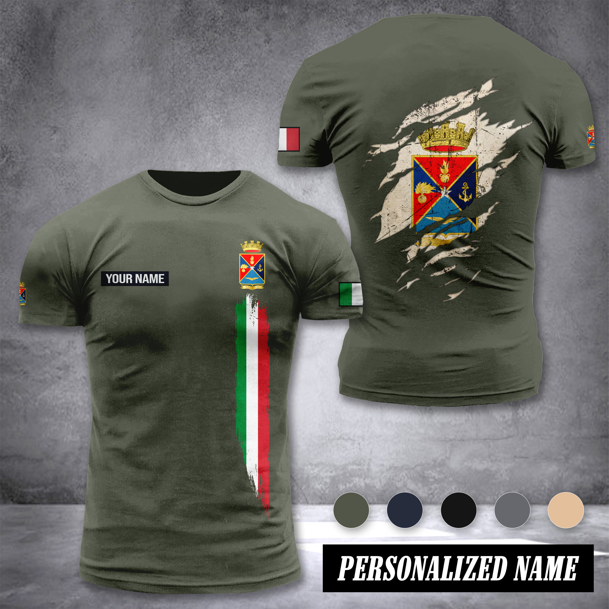 Soldier Italy customize T-shirt back