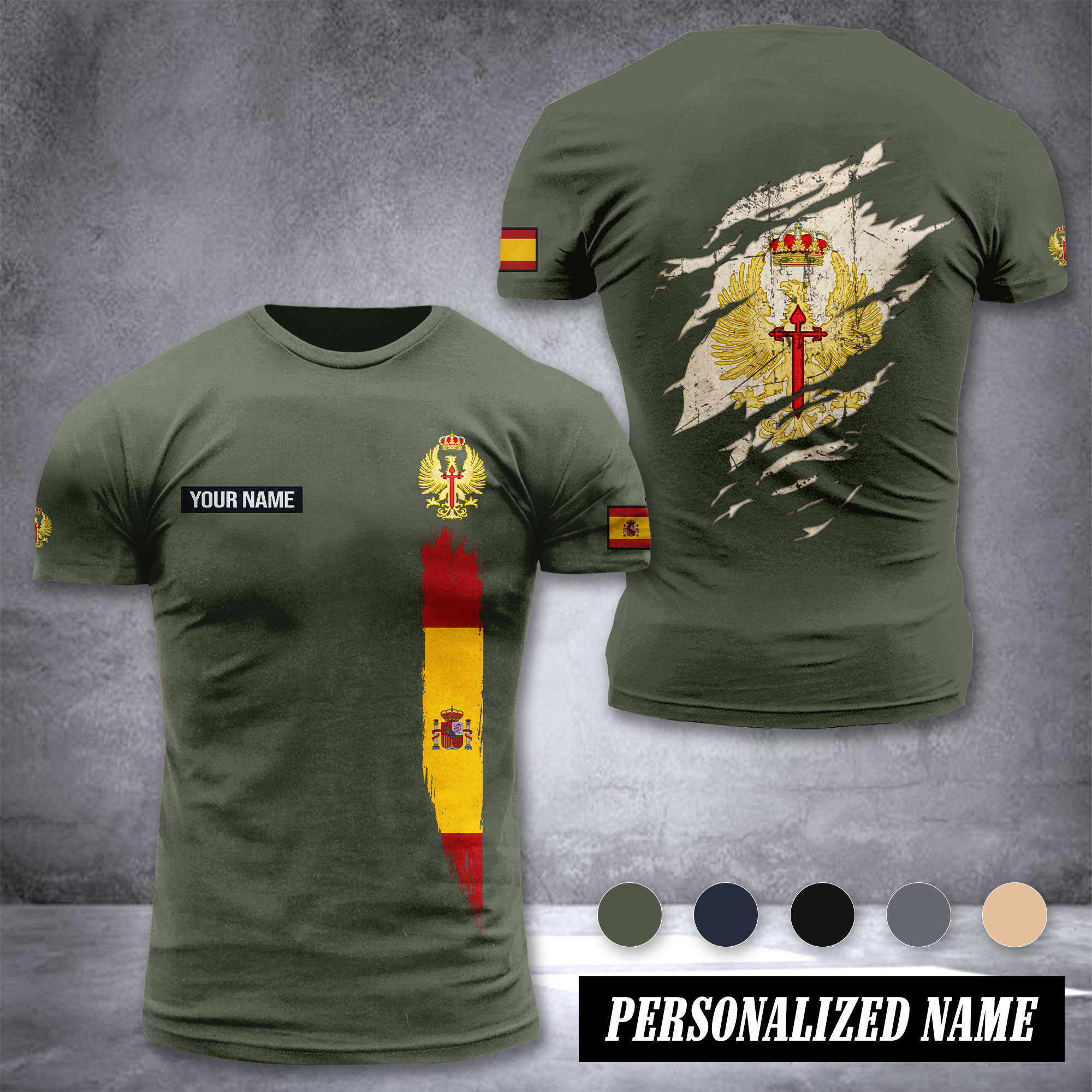Soldier Spain customize T-shirt back