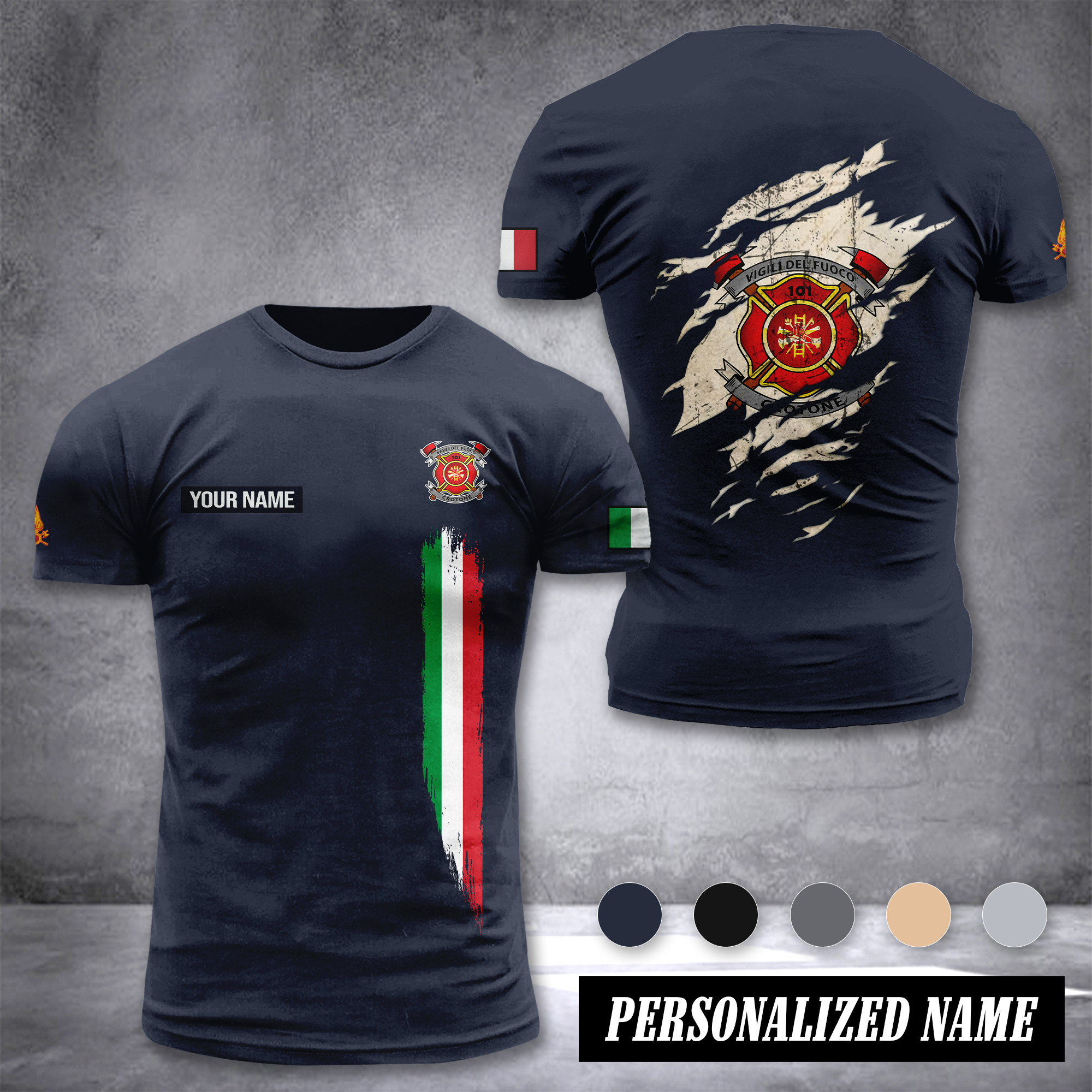 Vigili Del Fuoco Crotone customize T-shirt back